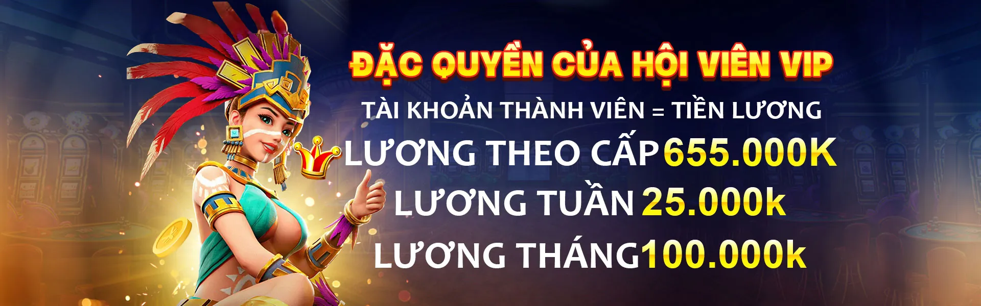 Biểu tượng khuyến mãi độc quyền và tiền thưởng đặc biệt dành cho thành viên VIP Gamvip